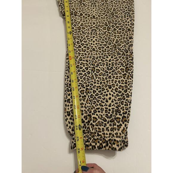 Bandit And The Babe Medium Leopard Joggers Zipper Accents 100% Cotton Drawstring - Picture 8 of 12